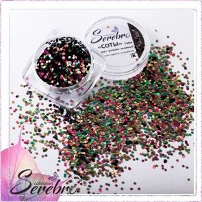 Дизайн для ногтей Соты "Serebro collection", цвет розово - зеленый, 1 мм