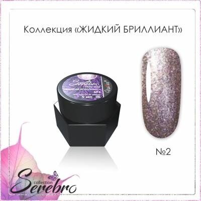 Гель-лак Жидкий бриллиант "Serebro" №02, 5 гр