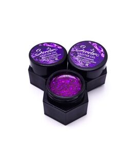 Гель лак Glitter gel "Serebro" (фиолетовый), 5 мл