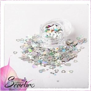 Дизайн для ногтей "Сердечки" "Serebro collection"